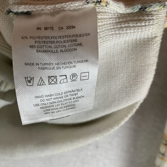 Anthropologie Moth Sweater Womens Medium White Striped Knit Floral Full Zip 7779 - Picture 6 of 8